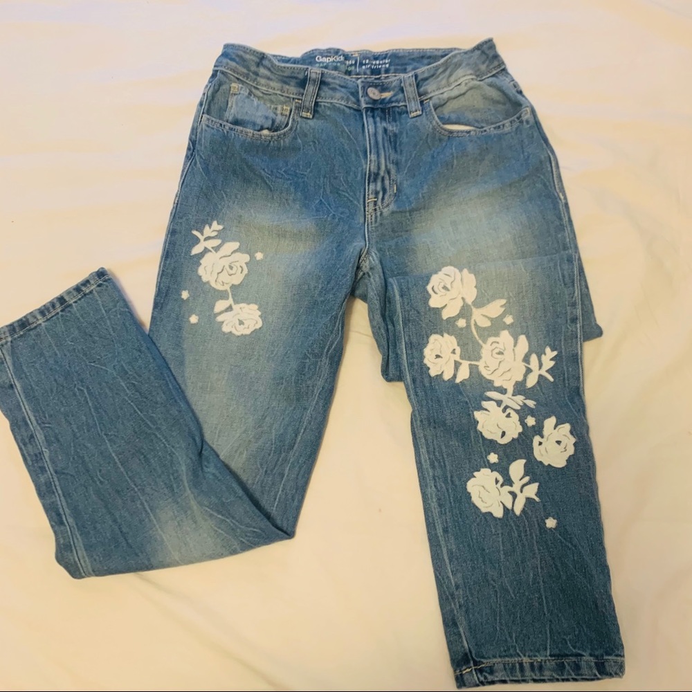 Gap Floral Girlfriend Jeans